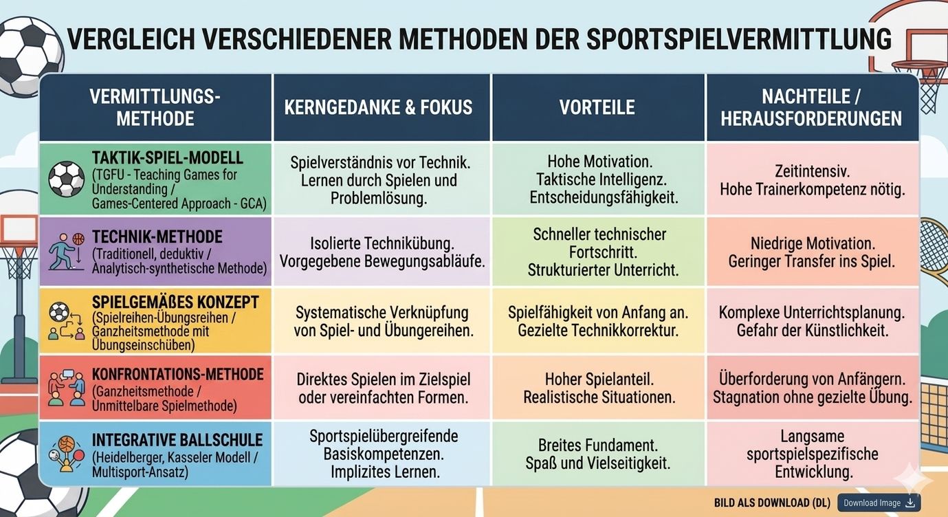 Vergleich verschiedener Methoden der Sportspielvermittlung